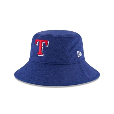 Blue Texas Rangers Hat - New Era MLB Shadowed Stretch Bucket Hat USA6374189